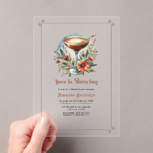 Invitations En Acrylique Mousse au Moka "L'amour est en train de se prépare