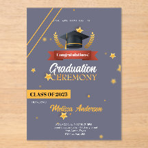 Navy Gold Class of 2025 Ceremony Invite