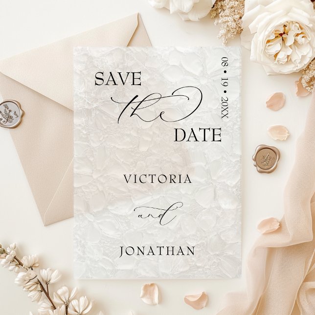 Invitations En Acrylique Nettoyer Simple Enregistrer La Date (Créateur téléchargé)
