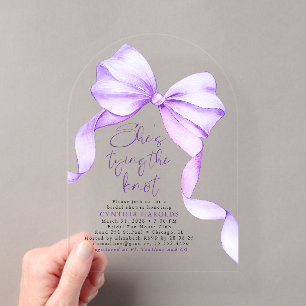 Invitations En Acrylique Noeud Papillon Violet Elle Fait Son Nœud Lancer de