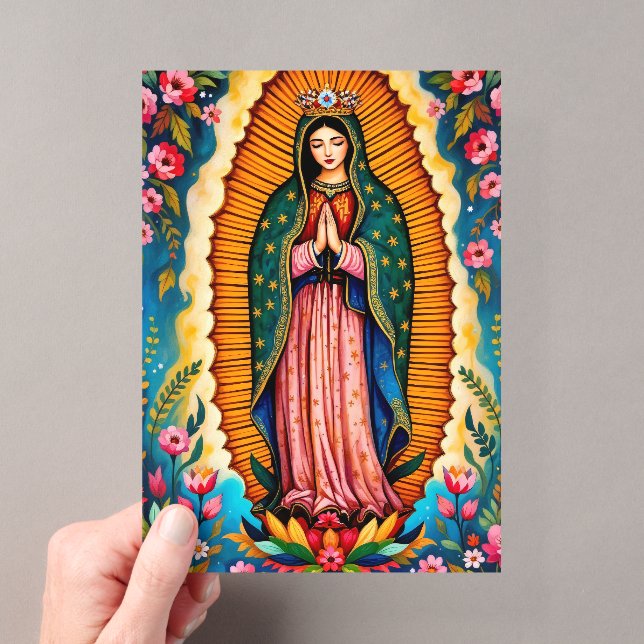 Invitations En Acrylique Notre-Dame de Guadalupe Vierge Marie priant pour v (In situ (ordinateur de poche))