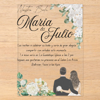 Invitations En Acrylique Notre Mariage/Our Wedding