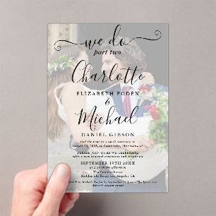 Invitations En Acrylique Nous faisons Partie Deux Mariage Photo Sequel Scri