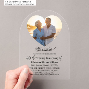 Invitations En Acrylique Nous faisons toujours 40 ans de mariage Photo d'an