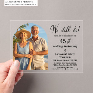 Invitations En Acrylique Nous faisons toujours Photo d'anniversaire de mari