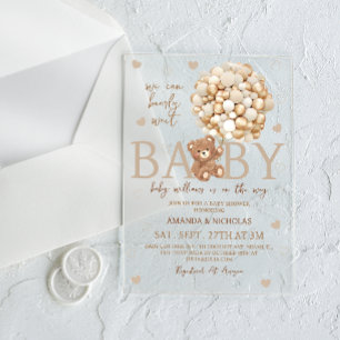 Invitations En Acrylique Nous pouvons attendre le Baby shower de l'ours