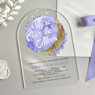 Invitations En Acrylique Nous sommes au-dessus de la lune Arche de lavande