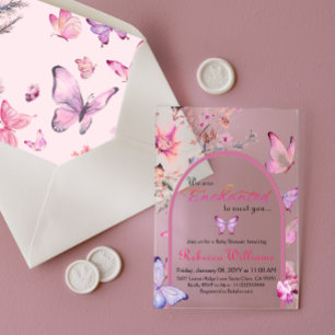 Invitations En Acrylique Nous sommes enchantés de rencontrer le Baby shower
