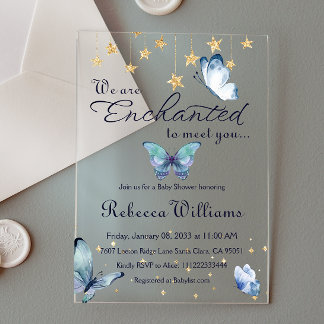 Invitations En Acrylique Nous Sommes Enchantés De Vous Rencontrer Baby show