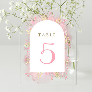 Invitations En Acrylique numéro du tableau de feuillage de couleur rose
