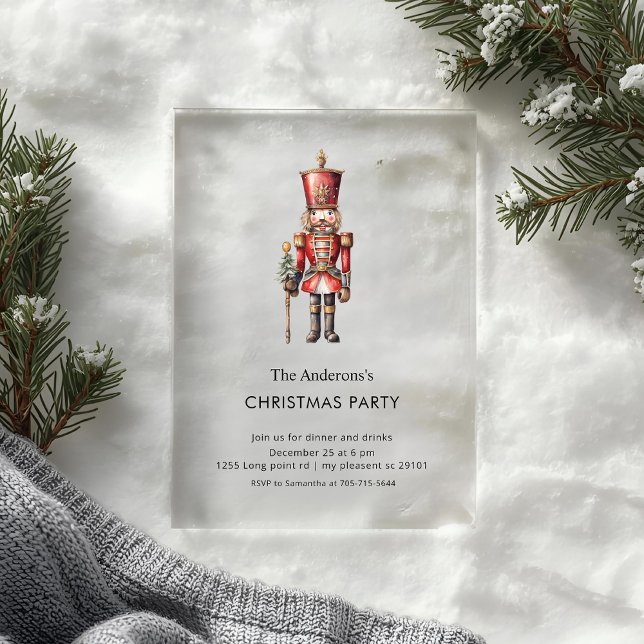Invitations En Acrylique Nutcracker Christmas Party  (Créateur téléchargé)