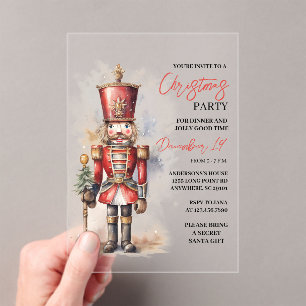 Invitations En Acrylique "Nutcracker Christmas Party   Festive