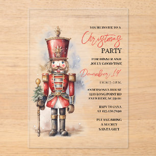 Invitations En Acrylique "Nutcracker Christmas Party   Festive