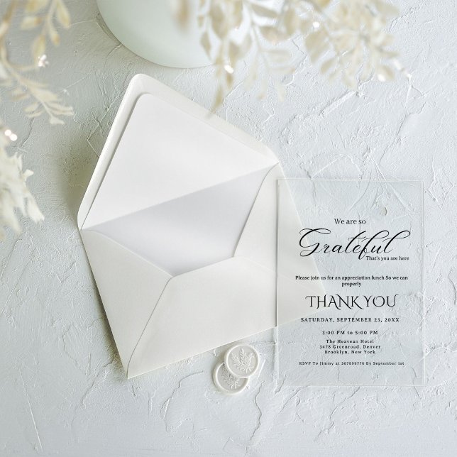 Invitations En Acrylique Partie d'appréciation de script moderne, partie de (Créateur téléchargé)