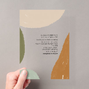 Invitations En Acrylique Peinture minimaliste abstraite de mariage moderne