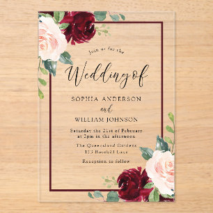 Invitations En Acrylique Perfection de flush : Aquarelle Mariage