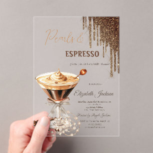 Invitations En Acrylique Perles Espresso Parties scintillant Drivers