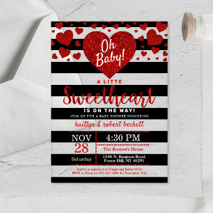 Invitations En Acrylique Petit amour Baby shower de la Saint Valentin