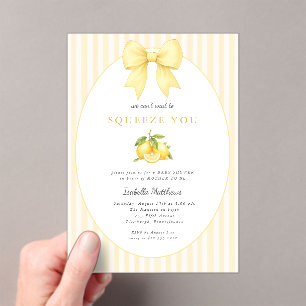 Invitations En Acrylique Petit Citron a hâte de vous presser Shower pour Bé