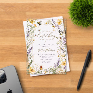 Invitations En Acrylique Petit Floral Watercolor Baby Shower Lovebug