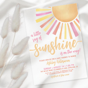 Invitations En Acrylique Petit Rayon De Soleil Baby Shower Bohème
