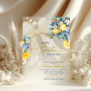 Invitations En Acrylique Petite Douceur Baby Shower Méditerranéen Citron