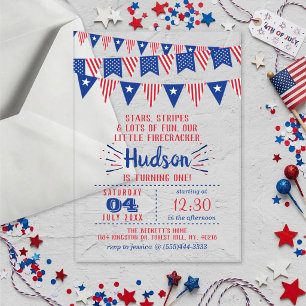 Invitations En Acrylique Petite Fée d'Artifice Fête d'Anniversaire du 14 Ju