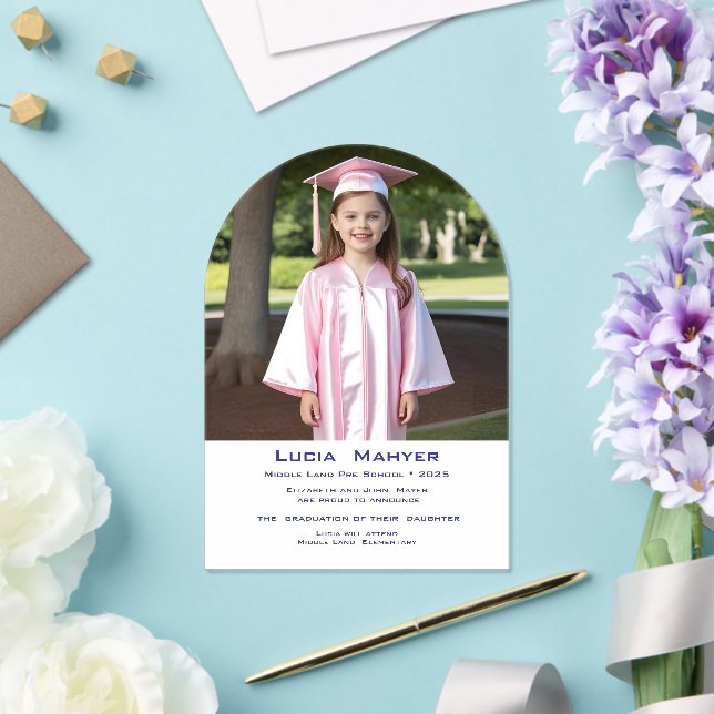 Invitations En Acrylique photo - Arc - Graduation pré-scolaire (Insitu (Mariage))
