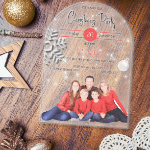 Invitations En Acrylique Photo de famille Fête de Noël