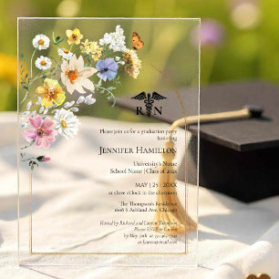 Invitations En Acrylique Photo de la fête de remise des diplômes de l'école