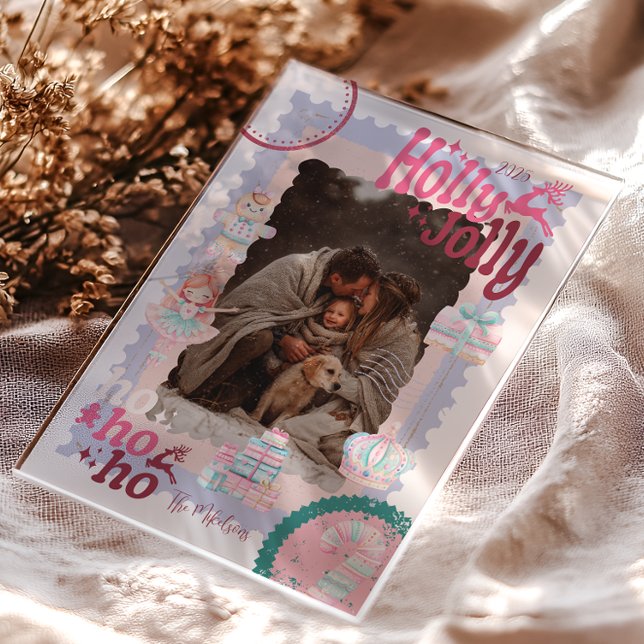 Invitations En Acrylique Photo Groovy Nutcracker Retro Pastel Christmas (Créateur téléchargé)