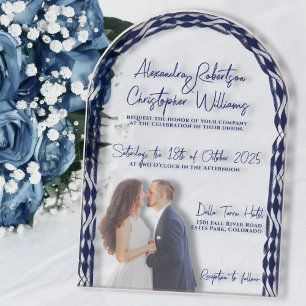 Invitations En Acrylique Photo minimaliste moderne et mariage avec écriture