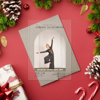 Invitations En Acrylique Photo personnalisé Récital de danse minimaliste mo