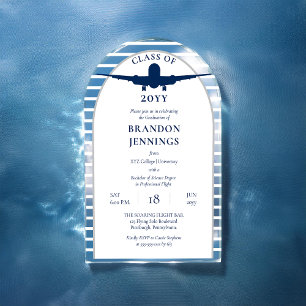 Invitations En Acrylique Pilote de ligne de l'école de pilotage de l'école 