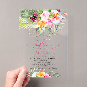 Invitations En Acrylique PixDezines H2 Paradis Tropical Fête de Mariage