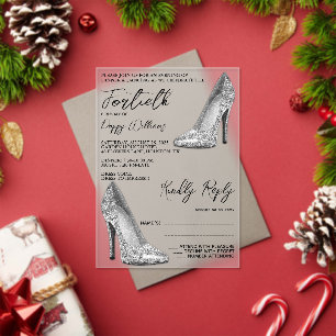 Invitations En Acrylique Posh élégant, Silver Stilettos 40e anniversaire
