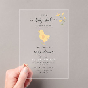 Invitations En Acrylique Poulets mignons Poulets Baby shower à éclos