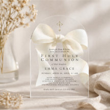 Première Sainte Communion Fille Simple Nœud Ivoire
