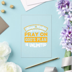 Invitations En Acrylique Priez et faites confiance au plan illimité de Dieu