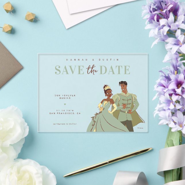Invitations En Acrylique Princesse Tiana et Naveen sauvent la date (Insitu (Mariage))