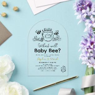 Invitations En Acrylique Quelle sera la révélation du sexe de Bébé Abeille 