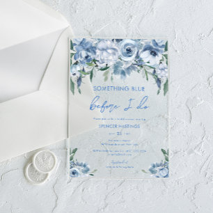 Invitations En Acrylique Quelque chose de bleu avant que je fasse la douche