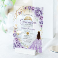 Quinceanera Lilac Robe pourpre Robe Florale Or
