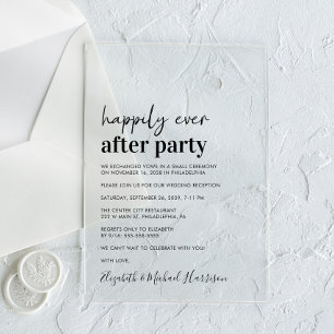 Invitations En Acrylique Réception De Mariage Moderne Minimale