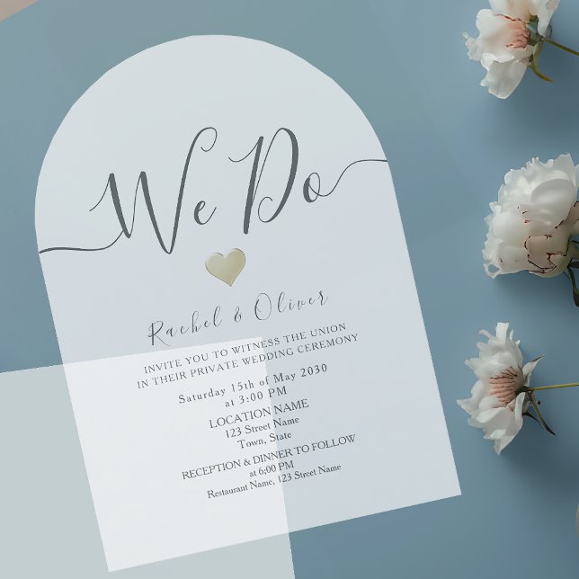 Invitations En Acrylique Réception de mariage moderne simple en noir et bla (Créateur téléchargé)