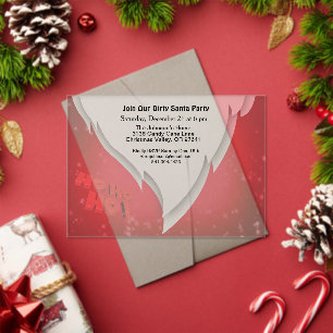 Invitations En Acrylique Rejoignez notre Dirty Père Noël Party avec Père No