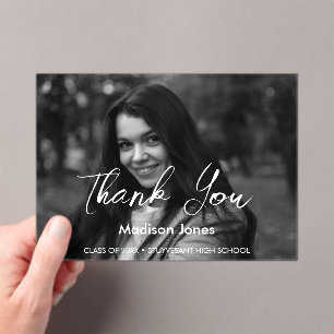 Invitations En Acrylique Remerciement de fin d'études pour photo élégante