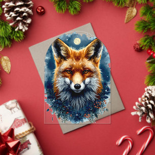 Invitations En Acrylique Renard Aesthetic Lune Forestière Aquarelle