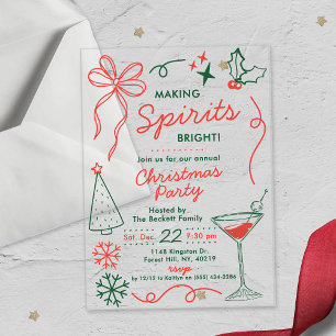 Invitations En Acrylique Rendre les esprits lumineux   Fête de cocktails de