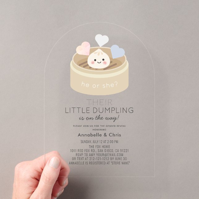 Invitations En Acrylique Révélation de genre de la petite marmite chinoise  (In situ (ordinateur de poche))